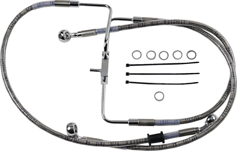 Drag Specialties Extended Length Stainless Steel Brake Line Fits Harley-Davidson Sportster Models 2017-2020