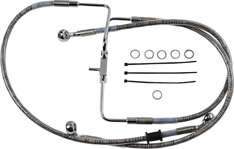 Drag Specialties Extended Length Stainless Steel Brake Line Fits Harley-Davidson Sportster Models 2017-2020