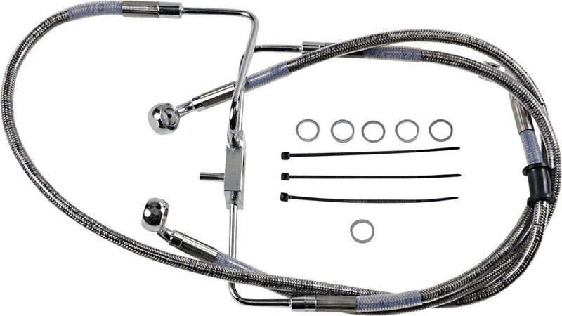 Drag Specialties Extended Length Stainless Steel Brake Line Fits Harley-Davidson Sportster Models 2017-2020