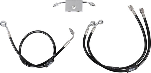 LA Choppers Black Braided Brake Line Kit Standard Front Mini Ape Hanger Stainless Steel Vinyl
