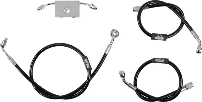 LA Choppers Black Braided Brake Line Kit 30,5 cm - 35,5 cm (12" - 14") 30.5 cm - 35.5 cm Front Ape Hanger Stainless Steel Vinyl
