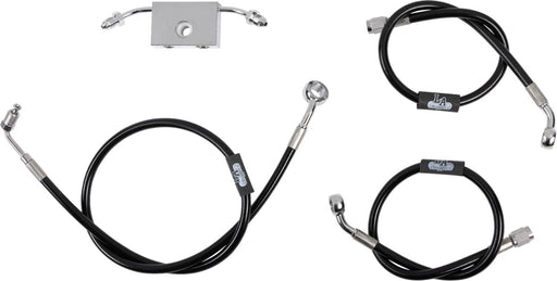 LA Choppers Black Braided Brake Line Kit 30,5 cm - 35,5 cm (12" - 14") 30.5 cm - 35.5 cm Front Ape Hanger Stainless Steel Vinyl
