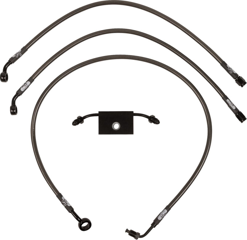 Midnight Braided Brake Line Kit Softail