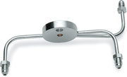 Drag Specialties Chrome Steel Front Brake Tee with Fittings for Dual-Disc Applications