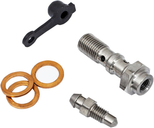 Goodridge Banjo Bolt with Bleed Nipple Chrome Bleeder Fitting Double Stainless Steel #773-03BNC