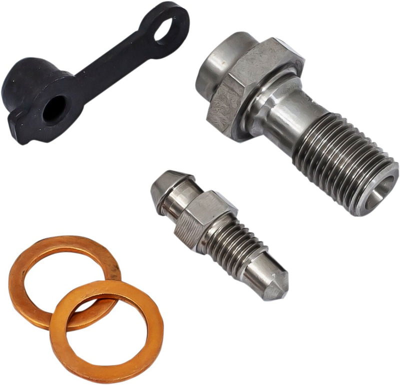 Goodridge Banjo Bolt with Bleed Nipple Chrome Bleeder Fitting Single Stainless Steel #775-03BNC