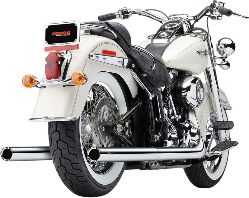 Cobra Softail Dual Exhaust Kit With Billet Tips For Harley-Davidson 2007-2011 Softail