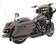 Khrome Werks Black Dominator 2:2 3-Stepped Header, 4.5" Mufflers W/Tracer Tips for 2009-2016 Harley-Davidson Touring Motorcycles