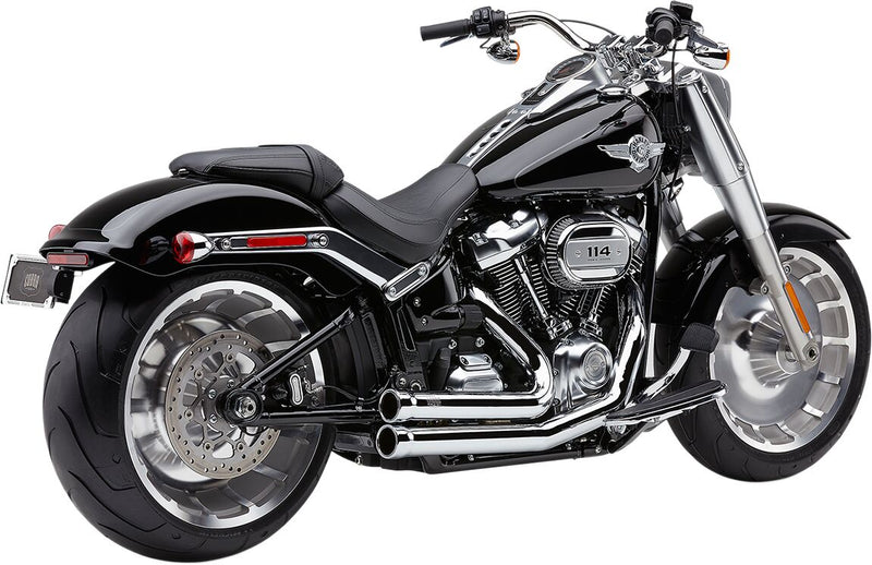 Cobra Speedster 909 Exhaust Kit in Chrome With Full Length Heat Shields For 2018-2024 FLFB/S Softail Fat Boy, FXBR/S Softail Breakout Models