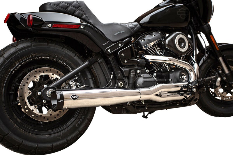 S&S Cycle Chrome/Black Superstreet 2-into-1 Exhaust System for 2018-2024 Harley-Davidson Softail