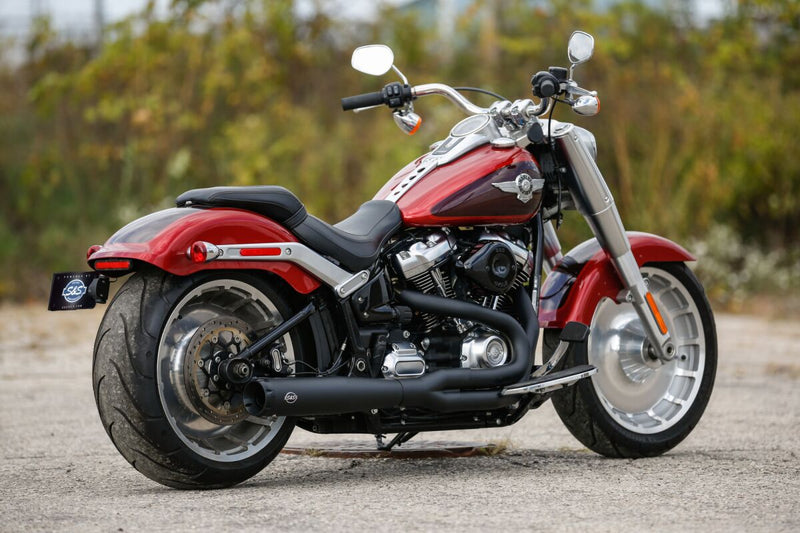 S&S Cycle Ceramic Black Superstreet 2 into 1 Exhaust System for 2018-2022 Harley-Davidson Softail #550-0857