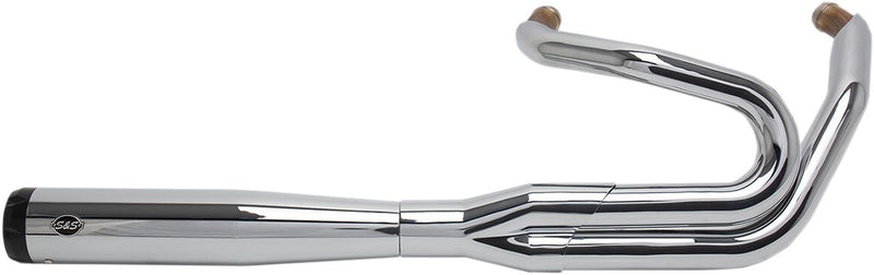 S&S Cycle Chrome SuperStreet 2:1 50 State Exhaust System for 2018-2022 Harley-Davidson Softail