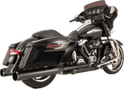 S&S Cycle El Dorado 2 Into 2 Exhaust System In Chrome With Black Thruster End Caps For Harley-Davidson 2017-2023 M8 Touring Models