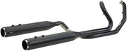 S&S Cycle El Dorado 2 Into 2 Exhaust System In Chrome With Black Thruster End Caps For Harley-Davidson 2017-2023 M8 Touring Models #550-0700C