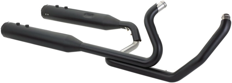 S&S Cycle El Dorado 2 Into 2 Exhaust System In Chrome With Black Thruster End Caps For Harley-Davidson 2017-2023 M8 Touring Models