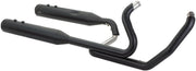 S&S Cycle El Dorado 2 Into 2 Exhaust System In Chrome With Black Thruster End Caps For Harley-Davidson 2017-2023 M8 Touring Models #550-0700C