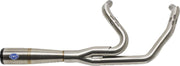 S&S Cycle 2-into-1 Diamondback Exhaust System for 2017-2025 Harley-Davidson Brushed Silver Race Stainless Steel #550-1000