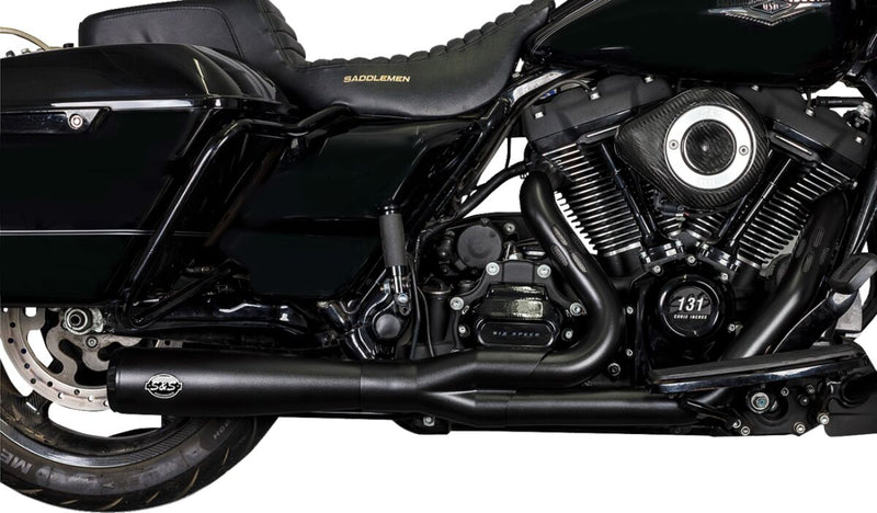 S&S Cycle 2-into-1 Diamondback Exhaust System for 2017-2025 Harley-Davidson Guardian Black Race Stainless Steel #550-1028