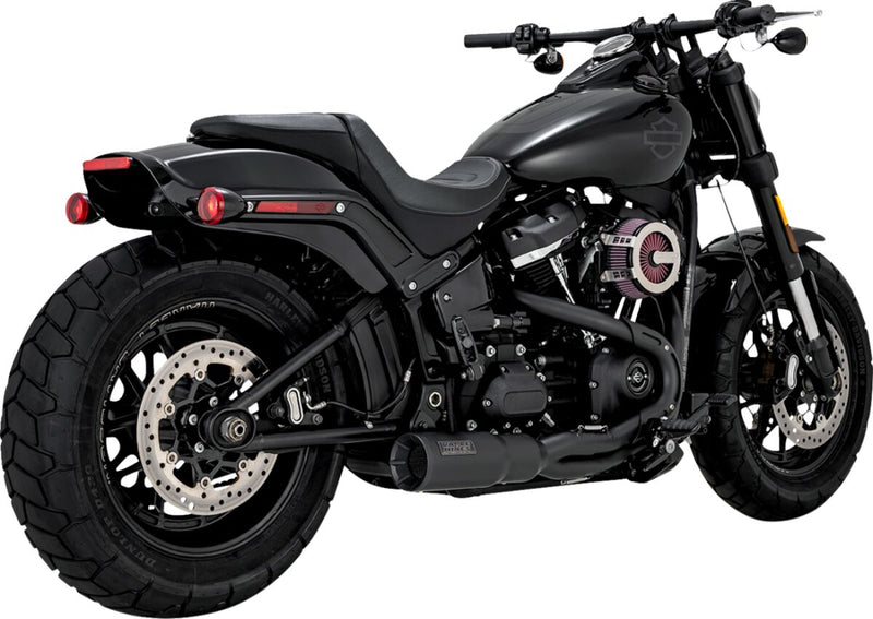 Vance & Hines Stainless 2 Into 1 Hi-Output PCX Exhaust In Black For Harley-Davidson 2018-2024 Softail Models