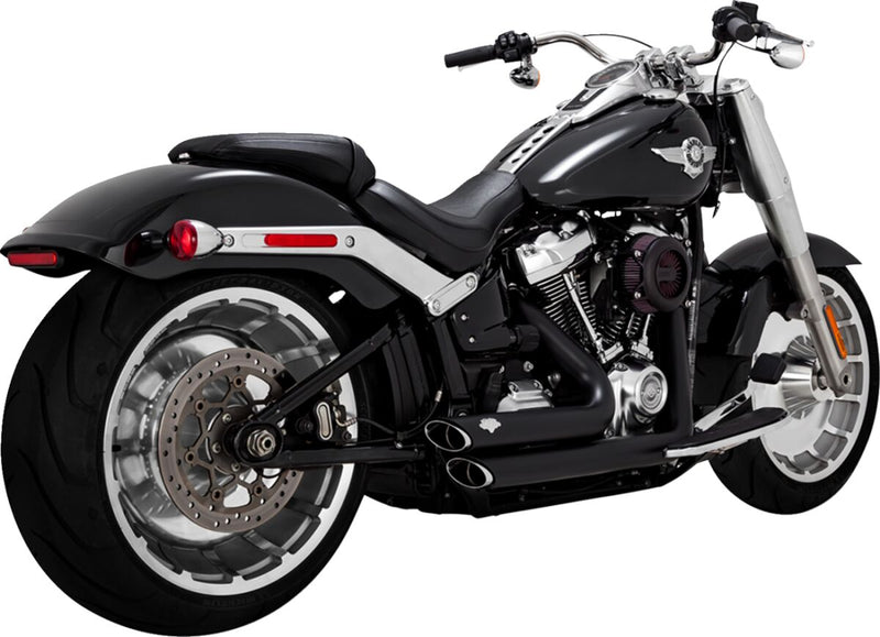 Vance & Hines Shortshots Staggered Exhaust With PCX Technology In Black For Harley-Davidson 2018-2024 Softail Fat Boy, Breakout & FXDR Models