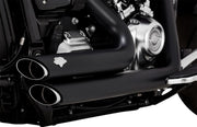 Vance & Hines Shortshots Staggered Exhaust With PCX Technology In Black For Harley-Davidson 2018-2024 Softail Fat Boy, Breakout & FXDR Models