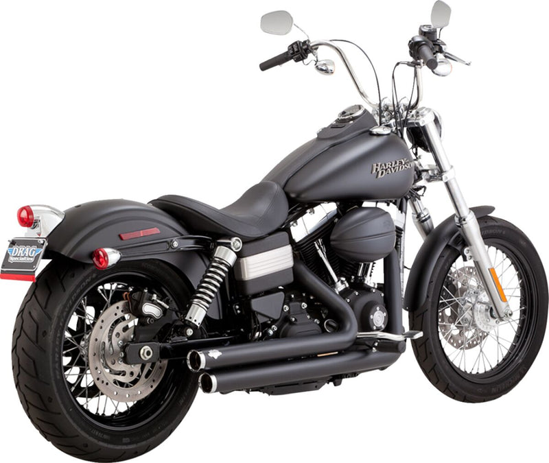 Vance & Hines Big Shots Staggered Exhaust Kit With PCX Technology In Black For Harley-Davidson 2006-2017 Dyna Models