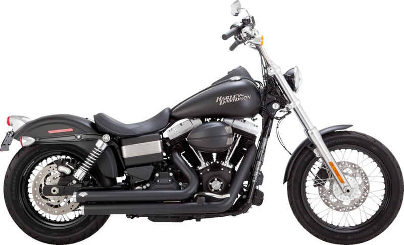 Vance & Hines Big Shots Staggered Exhaust System for 2006-2009 Harley-Davidson FXD Black Matte #47958