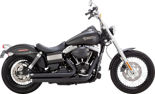Vance & Hines Big Shots Staggered Exhaust System for 2006-2009 Harley-Davidson FXD Black Matte #47958