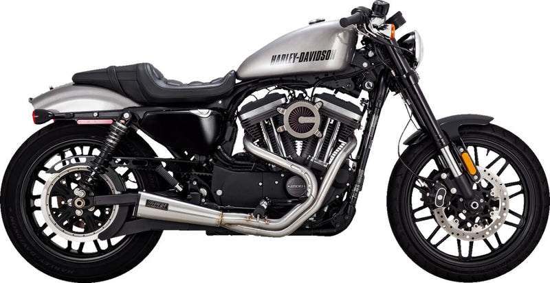 Vance & Hines 2-into-1 Upsweep Exhaust System for 2004-2013 Harley-Davidson Brushed Stainless Steel #27637