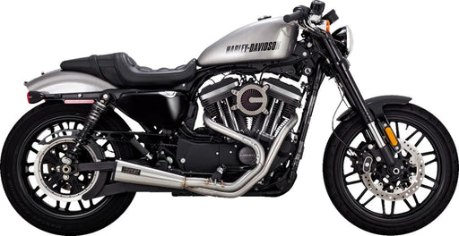 Vance & Hines 2-into-1 Upsweep Exhaust System for 2004-2013 Harley-Davidson Brushed Stainless Steel #27637