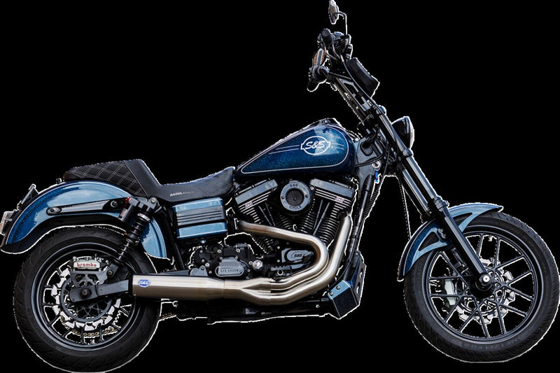 S&S Cycle 2-into-1 Qualifier Exhaust System for 2006-2007 Harley-Davidson FXD Brushed Silver Stainless Steel #550-1097