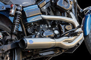 S&S Cycle 2-into-1 Qualifier Exhaust System for 2006-2007 Harley-Davidson FXD Brushed Silver Stainless Steel Each