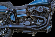 S&S Cycle 2-into-1 Qualifier Exhaust System for 2006-2007 Harley-Davidson FXD Guardian Black Stainless Steel Each