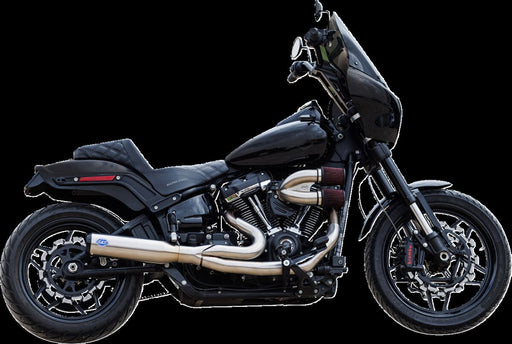 S&S Cycle 2-into-1 Qualifier Exhaust System for 2018-2023 Harley-Davidson Brushed Silver Race Stainless Steel