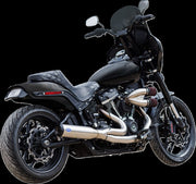 S&S Cycle 2-into-1 Qualifier Exhaust System for 2018-2023 Harley-Davidson Brushed Silver Race Stainless Steel #550-1105