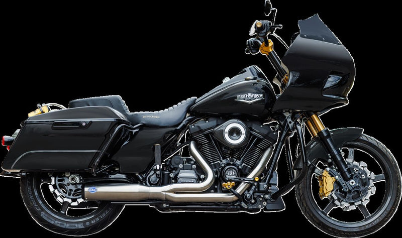 S&S Cycle 2-into-1 Qualifier Exhaust System for 2017-2025 Harley-Davidson Brushed Silver Race Stainless Steel #550-1107