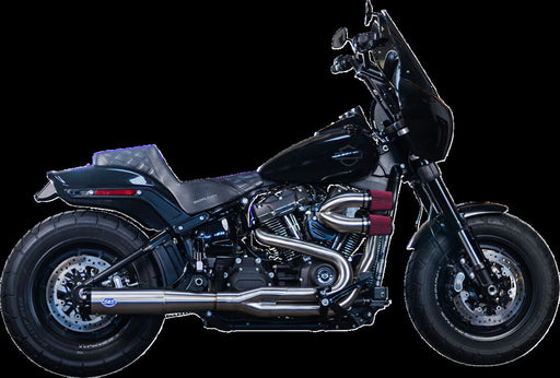 S&S Cycle 2-into-1 Superstreet Exhaust System for 2018-2023 Harley-Davidson Super Street Brushed Race