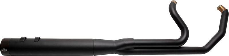 S&S Cycle 2-into-1 Sidewinder Exhaust System for 2007-2016 Harley-Davidson Black Guardian Black 50 State #550-0772