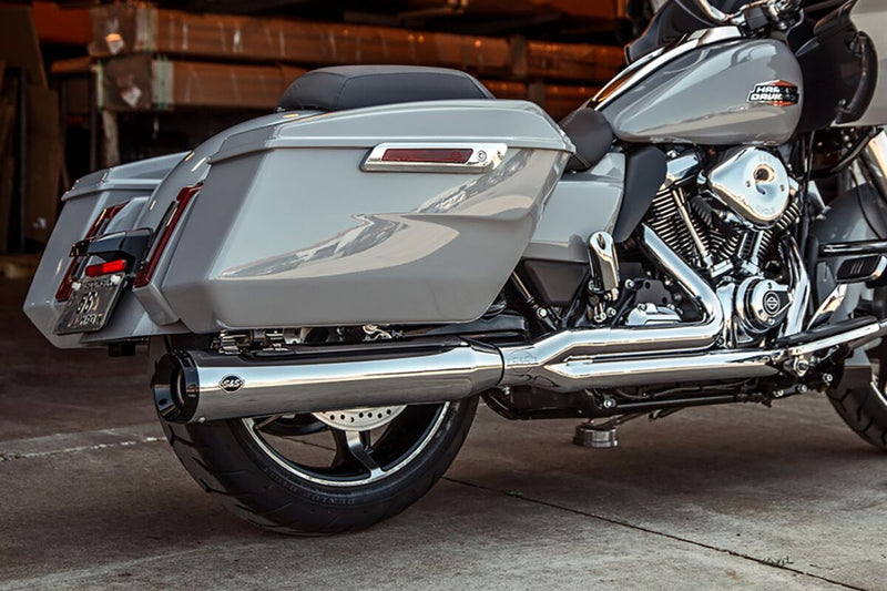 S&S Cycle 2-into-1 GNX Exhaust System for 2017-2025 Harley-Davidson Chrome Silver 49 State #550-1170