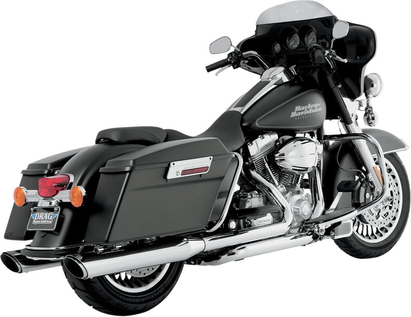 Vance & Hines Twin Slash 4 Inch Rounds Slip-On Mufflers NON-PCX In Chrome For Harley-Davidson 1995-2016 Touring Models #16763