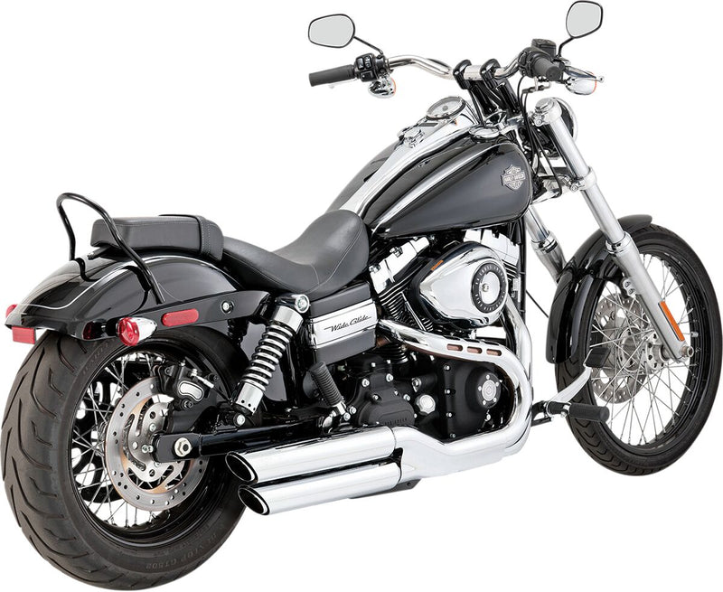 Vance & Hines Twin Slash 3 Inch Round Slip-Ons NON-PCX In Chrome For Harley-Davidson 2008-2016 FXDF and 2010-2016 FXDWG Motorcycles #16845