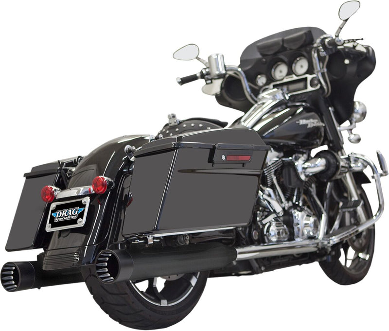 Bassani Black 4 in. DNT Straight Can Muffler W/ Black End Cap for 1989-2016 Harley-Davidson Touring and 2015-2025 Harley-Davidson Trike Motorcycles