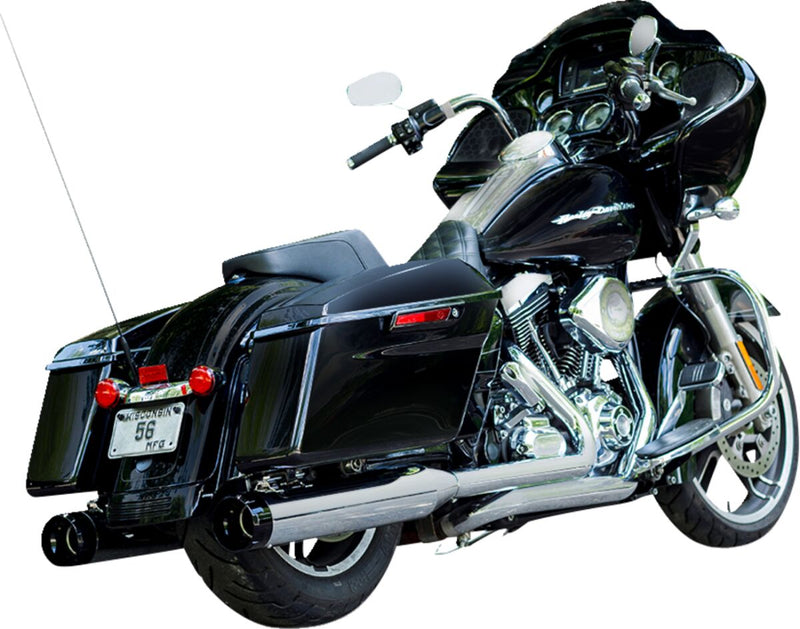 S&S Cycle Black Performance Mufflers w/Chrome Thruster End Cap for 1995-2016 Harley-Davidson Touring and 2015-2017 Harley-Davidson Trike #550-0619