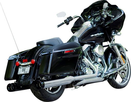 S&S Cycle Black Performance Mufflers w/Chrome Thruster End Cap for 1995-2016 Harley-Davidson Touring and 2015-2017 Harley-Davidson Trike