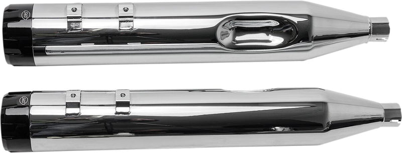 S&S Cycle Black Performance Mufflers w/Chrome Thruster End Cap for 1995-2016 Harley-Davidson Touring and 2015-2017 Harley-Davidson Trike