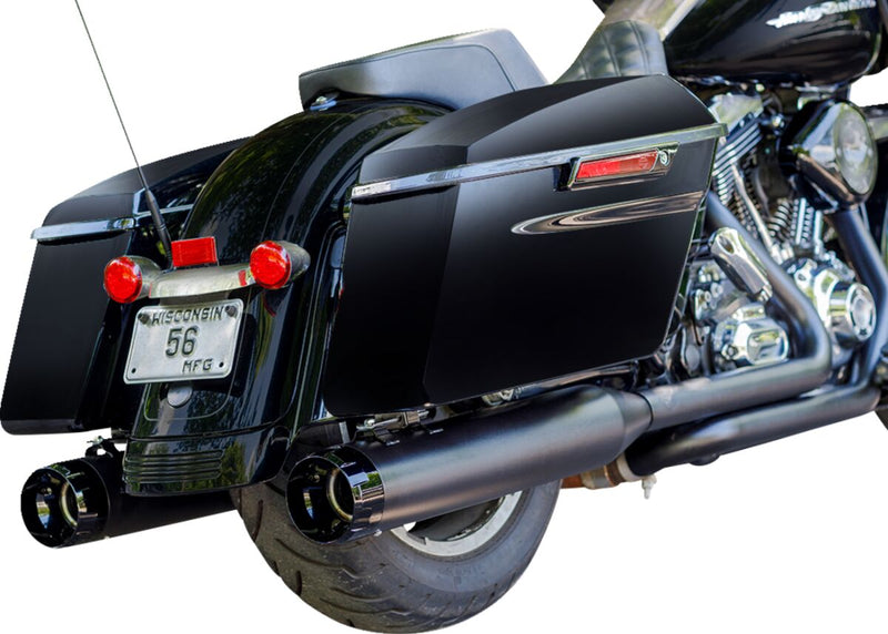 S&S Cycle Black Performance Mufflers w/Black Thruster End Cap for 2015-2017 Harley-Davidson Trike and 1995-2016 Harley-Davidson Touring Models