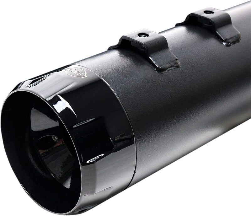 S&S Cycle Black Performance Mufflers w/Black Thruster End Cap for 2015-2017 Harley-Davidson Trike and 1995-2016 Harley-Davidson Touring Models