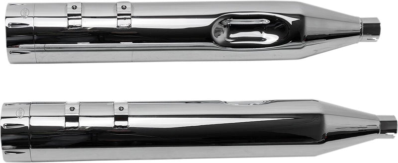 S&S Cycle Chrome Performance Mufflers w/Chrome Tracer End Cap for 1995-2016 Harley-Davidson Touring and 2015-2017 Harley-Davidson Trike