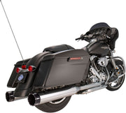 S&S Cycle Chrome Performance Mufflers w/Contrast Cut Tracer End Cap for 1995-2016 Harley-Davidson Touring and 2015-2017 Harley-Davidson Trike #550-0623