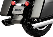 Vance & Hines Twin Slash Round Slip-On Mufflers NON-PCX In Chrome For Harley-Davidson 2017-2024 Touring Motorcycles #16672